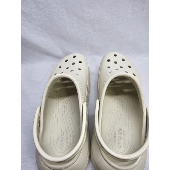 CROCS Classic Crush Clog Bone Tan Slip On Platform Sandal Women's Size 7/ Mens 5 - Picture 9 of 16